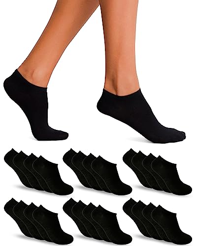 POPYS® 12 Pares Calcetines cortos Unisex de 200 hiladas | Calcetines cortos Hombre | Calcetines cortos Mujer | Calcetines tobilleros Mujer | Calcetines tobilleros Hombre | Tejido Fino