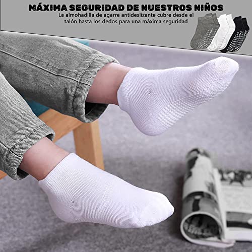 POPYS 6 Pares Calcetines antideslizantes para niños multicolor | Calcetines antideslizantes bebe | Calcetines antideslizantes niña | Calcetines antideslizantes niño. (27-31, Multicolor)