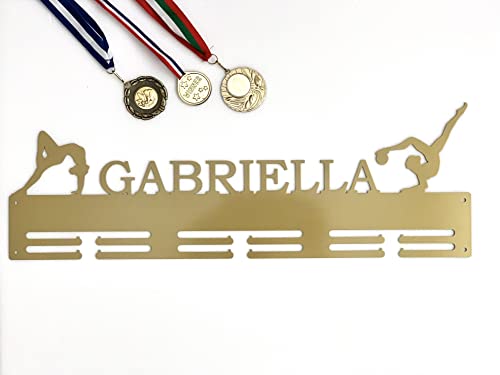 Porta medallas para Gimnasia rítmica niñas con nombre personalizado Medallero colgador de medallas Soporte organizador Regalos para deportivas Colgante de Gimnasia Femenina Titular del Trofeo de Metal