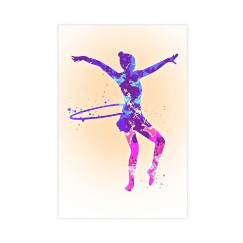 Póster de gimnasia rítmica, 1 póster de lienzo, decoración de pared, pinturas para sala de estar, dormitorio, decoración sin marco: 12 x 18 pulgadas (30 x 45 cm)