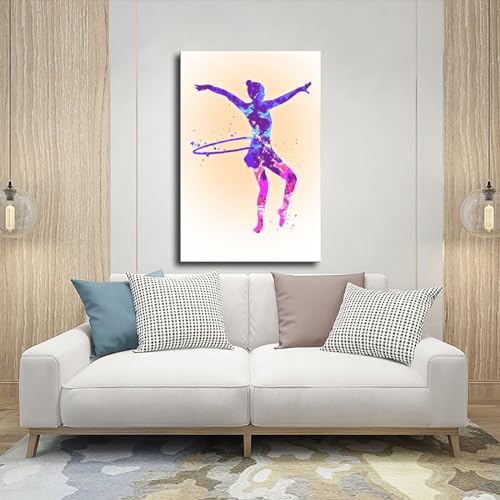 Póster de gimnasia rítmica, 1 póster de lienzo, decoración de pared, pinturas para sala de estar, dormitorio, decoración sin marco: 12 x 18 pulgadas (30 x 45 cm)