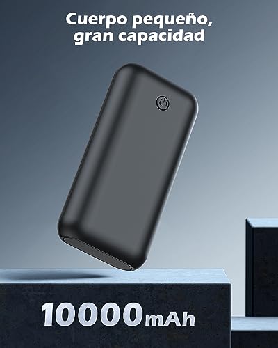 Powerbank 10000mAh, Mini batería Externa portátil con Salida Dual de 5V / 2.4A, práctico Banco de energía con Cable, batería Externa Ligera para, Samsung Galaxy, Huawei