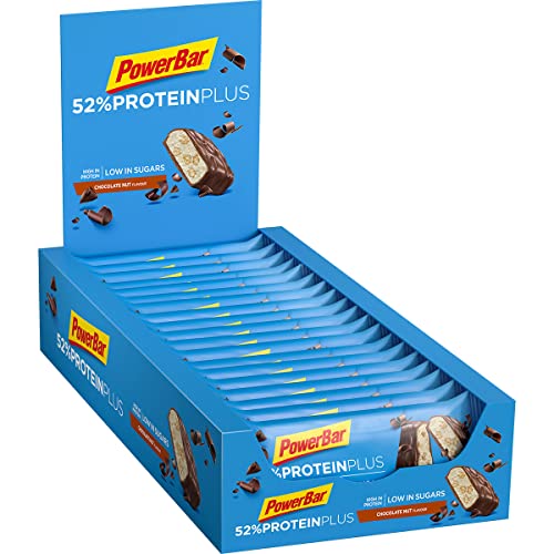 PowerBar Protein Plus 52% Chocolate Nut 20x50g - Barras de Proteína con Bajo Contenido de Azúcar