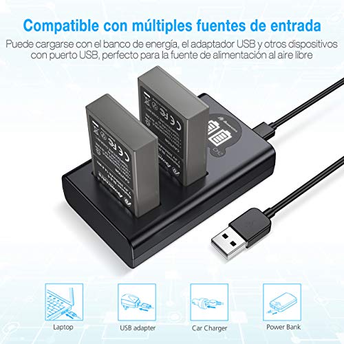 Powerextra Batería de Repuesto para Olympus BLS-5 BLS-50 con Cargador de Pantalla LCD para Olympus BLS-5 Olympus OM-D E-M10 Stylus 1 1s Pen E-PL2 E-PL3 E-PL5 E-PL6 E- PL7 E-PL8 E-PL9 E-P3 E-PM1 E-PM2