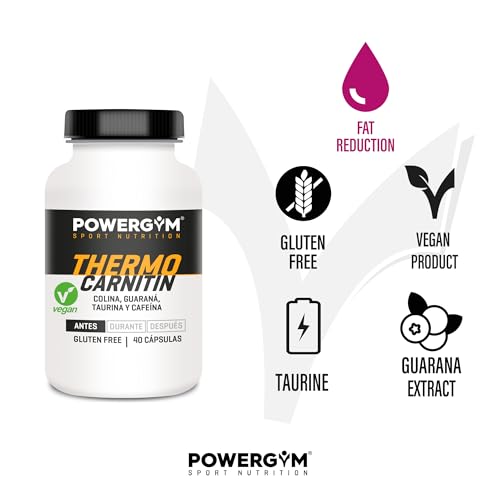 POWERGYM | Carnitina 40 Capsulas - Potencia el uso de tus reservas de grasa, reduce la grasa y mejora tu rendimiento deportivo - ¡Aumenta tu energía disponible y retarda la fatiga!