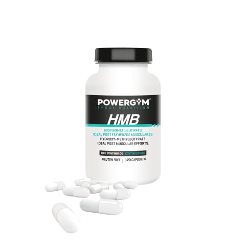 POWERGYM | Hmb 120 Cápsulas Anticatabólico y Regenerador Muscular – Ideal post esfuerzos musculares – Mejora la hipertrofia muscular, la fuerza y la potencia – Gluten Free