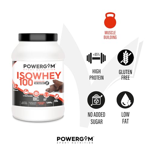 POWERGYM | Proteina ISOWHEY 100 Chocolate 2.000 g Batido de Proteínas Whey aislados de alta pureza – Alimento deportivo proteico que ayudara a mejorar tu nutrición