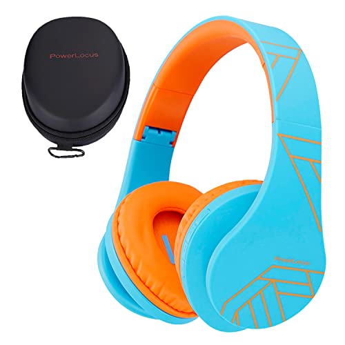 PowerLocus Auriculares para niños, Auriculares Bluetooth para niños, con 85DB Volumen Limitado, Auriculares Plegable con micrófono, Micro SD Slot, Auriculares Inalámbricos y con Cable, con Estuche