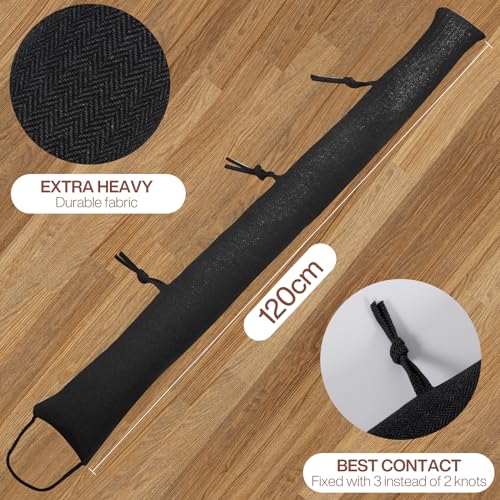 POWZOO Burlete Protector,Burlete Cortavientos para Ventanas de hasta 120 cm,Burlete de Puerta y Ventana y Protección contra el Frío y Corrientes de Aire,Lavable,Ahorra Energía,Extra Pesado 1.1 Kilo