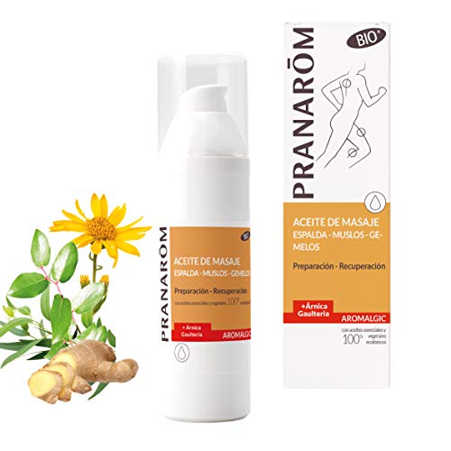 PRANARÔM - Aromalgic - Aceite de Masaje - Espalda, Muslos, Gemelos - Árnica y Gaulteria - Preparación, Recuperación, Articulaciones y Músculos - 100ml.