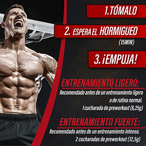 PRE WORKOUT Potente Vitastrong PRE ENTRENO | Preentreno Gimnasio, Beta Alanina, Suplementos Deportivos, | Rápida Absorción | Para Hombres y Mujeres