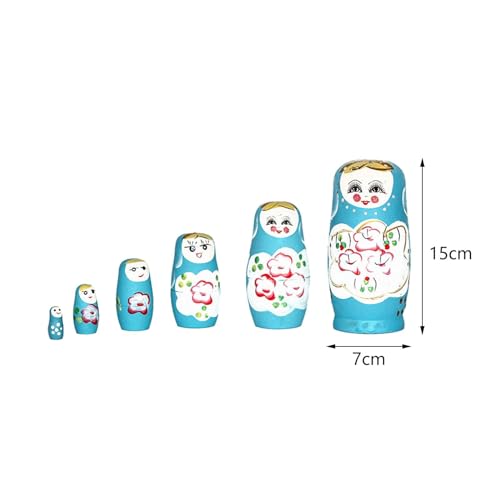 predolo 6 Piezas de muñecas Rusas anidadas Matryoshka, Figuras de Dibujos Animados apilables, muñecas de Deseos anidadas para el hogar, Color Aleatorio