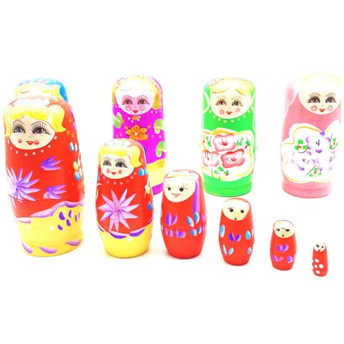 predolo 6 Piezas de muñecas Rusas anidadas Matryoshka, Figuras de Dibujos Animados apilables, muñecas de Deseos anidadas para el hogar, Color Aleatorio