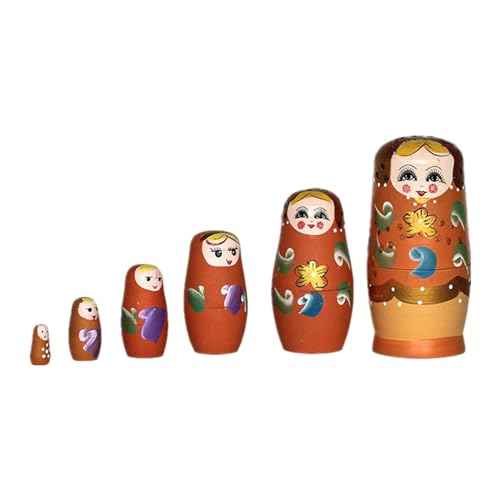 predolo 6 Piezas de muñecas Rusas anidadas Matryoshka, Figuras de Dibujos Animados apilables, muñecas de Deseos anidadas para el hogar, Color Aleatorio