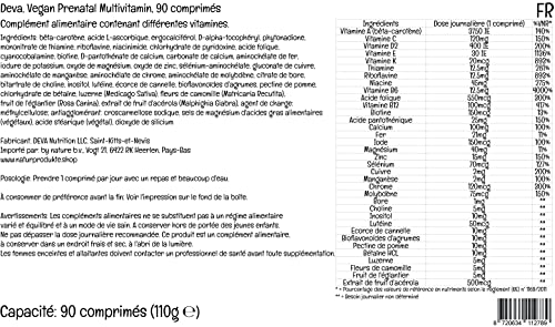 PremiumVital, Deva, Multivitamínico y Mineral Prenatal Vegano, 90 Comprimidos veganos, con Práctico Pastillero, Testado en Laboratorio, Sin Gluten, Sin Soja, Vegetariano, No GMO