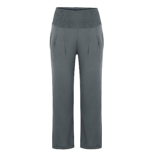 Pro Mujer Pantalones Cortos Pantalones Cortos Sólido Sexy Color Pantalones anchos Cintura Alta Mujer Pierna Holgada Mujer Pantalones Casual Pantalones Cortos Señoras Verano Elegante, gris, M