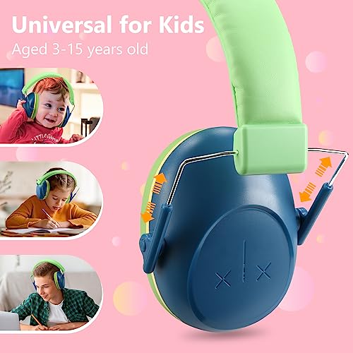 Procase Auriculares de Protección Auditiva Infantil, Orejeras Cancelación de Ruido NRR 24 dB para Niños Adolescentes juveniles para Estudiar Disparar Viajes -Azul Marino