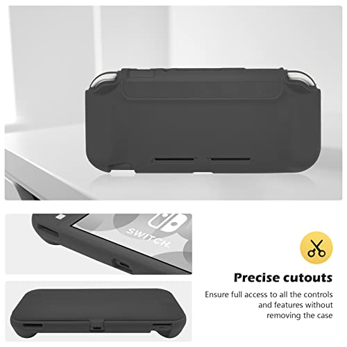 Procase Funda Protectora para Nintendo Switch Lite con 2 Protectores de Pantalla Vidrio Templado, Estuche con Tapa Antiarañazos de Cubierta Suave y Delgada para Nintendo Switch Lite 2019 - Gris