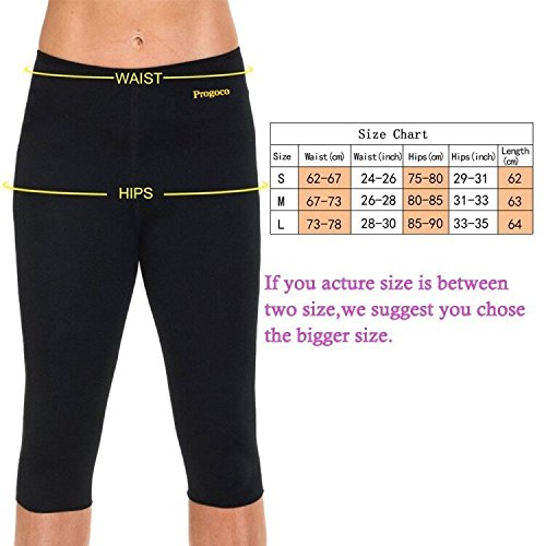 Progoco Pantalones Cortos Suana Deportivos Mujer de Neopreno Sauna Pants para Sudoración,Quema Grasa,Adelgazante Talla L