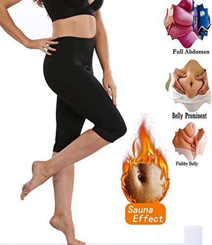 Progoco Pantalones Cortos Suana Deportivos Mujer de Neopreno Sauna Pants para Sudoración,Quema Grasa,Adelgazante Talla L