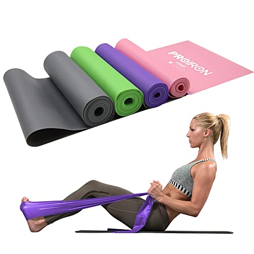 PROIRON Bandas Elasticas Fitness sin Látex Resistencia Bandas de Ejercicios para Pilates Yoga Entrenamiento de Fuerza, Crossfit, Mujer y Hombre en el Hogar Entrenamiento de Fuerza 1.5m y 2m