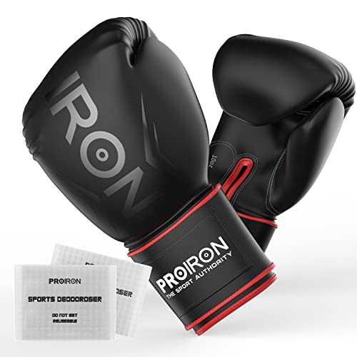 PROIRON Guantes Boxeo, Guantes de Boxeo MMA Punch Guantes de Boxeo 10OZ Guantes de Entrenamiento Mujeres y Hombres Kickboxing, Fitness, Sparring, Muay Thai con Desodorante para Guantes de Boxeo