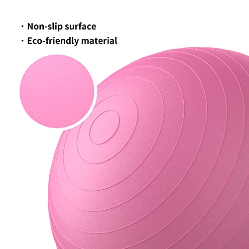 PROIRON Pelota de Pilates 55cm- Fitball Anti-Burst Pelota de Ejercicio,Yoga, Fitness, incluidos Bomba (Rosa)