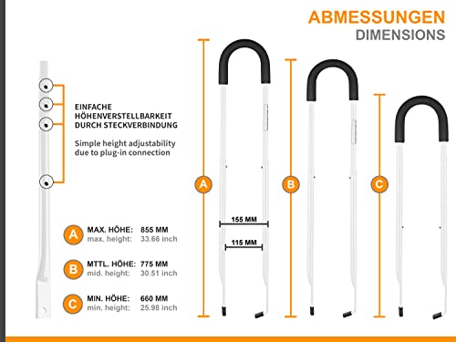 Prometheus - Barra de empuje para bicicleta infantil, montaje en eje, ayuda de aprendizaje de bicicleta ajustable, color blanco