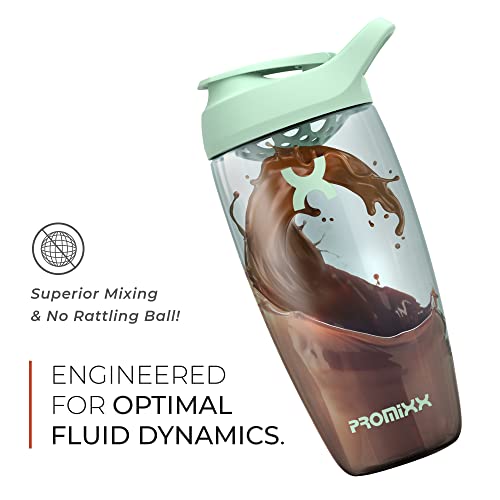 Promixx Botella Agitadora de Proteínas Premium para Batidos Suplementarios - Taza Fácil de Limpiar, Duradera (700 ml, Negro)