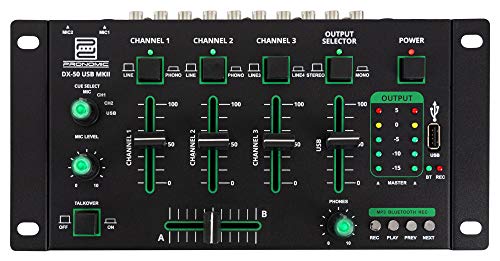 Pronomic DX-50 USB MKII Mezclador 4 canales DJ con Bluetooth