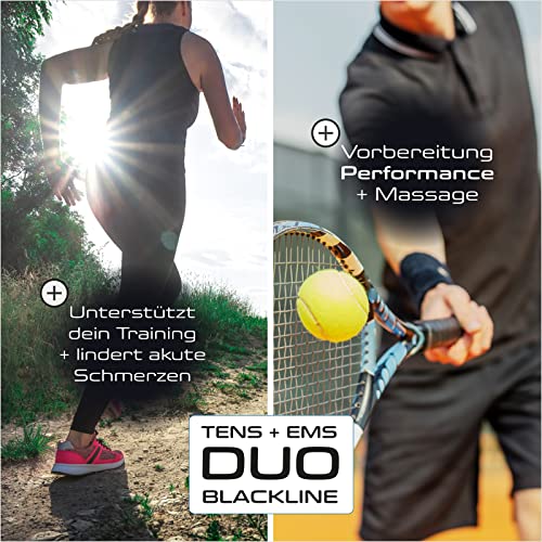 prorelax TENS/EMS Duo Blackline | Aparato de electroestimulación | 2 terapias con un aparato | Terapia natural contra el dolor crónico y para la musculación | Aparato de masaje contra la tensión