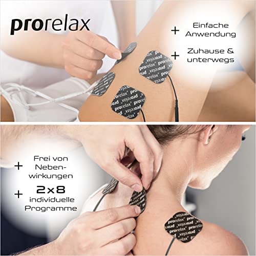 prorelax TENS/EMS Duo Blackline | Aparato de electroestimulación | 2 terapias con un aparato | Terapia natural contra el dolor crónico y para la musculación | Aparato de masaje contra la tensión