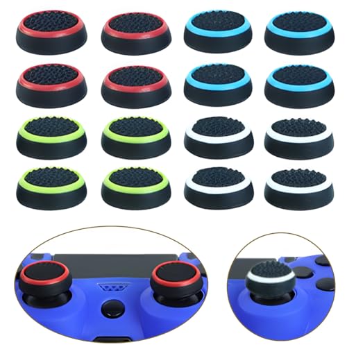 Protector de Silicona de 16 Piezas para Cubierta de Botones, empuñadura para Cubierta de Joystick analógico, Ojal para Joystick PS4 para PS5, PS4, Xbox 360, PS3 Game Controller