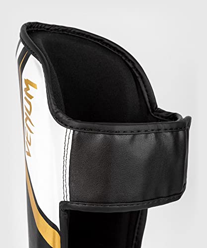 Protector Tibias Venum Contender 2.0 - Negro/Blanco/Oro - M