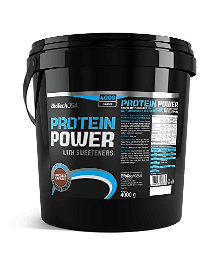 Protein power 4000 g Proteína en polvo strawberry-banana - aislado de soja hidrolizado, caseinato de calcio y concentrado de suero - BiotechUSA