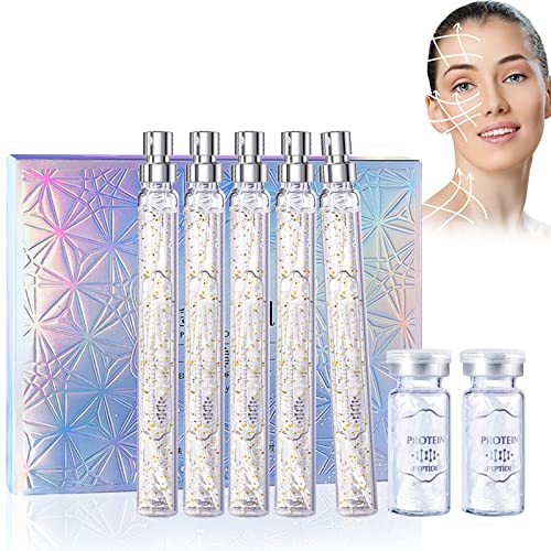 Protein Thread Lifting Set, Serum Facial, Hilo de Proteína Soluble y Hilo de Colágeno Combinado con Esencia de Nano Oro, Hilo de Proteína de Colágeno, Absorbable Collagen Thread for Face Lift