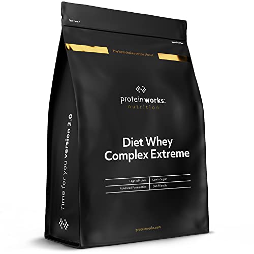 Protein Works| Batido Dietético de Proteína Whey | Sabor Fresas con nata | 500 g de Diet Whey Complex Extreme