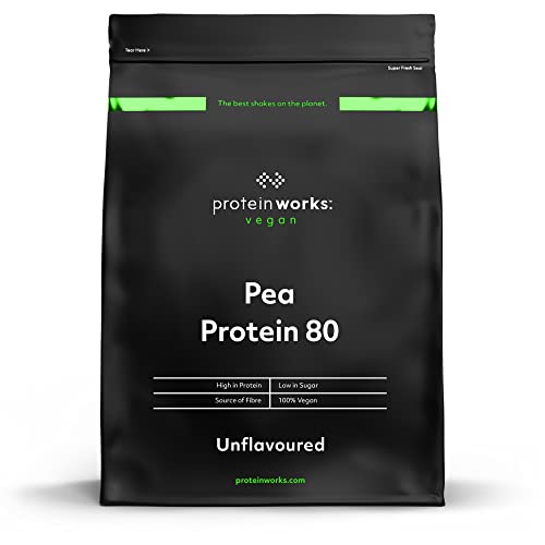 Protein Works| Proteína de Guisante 80 | Sin sabor, 1 kg | Proteína 100% vegana