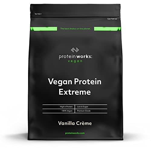 Protein Works - Proteína Vegana Extreme - 100% A Base De Plantas - Mezcla De 5 Proteínas - Proteína Vegetal En Polvo - 14 Licuados - Crema De Vainilla - 500g