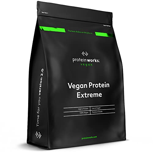 Protein Works - Proteína Vegana Extreme - 100% A Base De Plantas - Mezcla De 5 Proteínas - Proteína Vegetal En Polvo - 28 Licuados - Chocolate Digestivo - 1kg