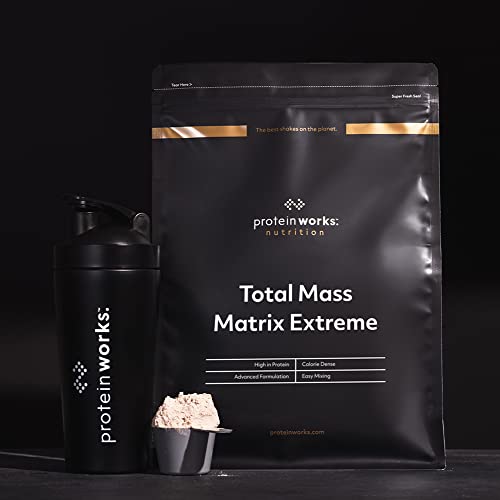 Protein Works| Total Mass Matrix Extreme Protein Powder | Masa Muscular | Alto en Calorías Para Ganar Masa | Con Glutamina, Creatina y Vitaminas | Leche de Cereales y Canela | 1.325kg