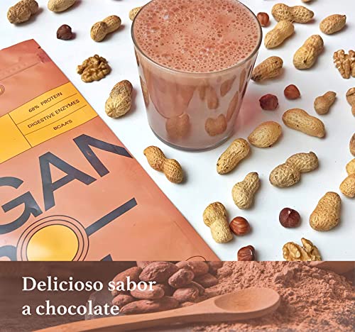 Proteína Vegana Sabor Chocolate en Polvo 100% Bio - 400 g - Ideal para Dietas, Aumentar o Mantener Masa Muscular - Sin Lactosa ni Gluten - Glorioso Super Nutrients