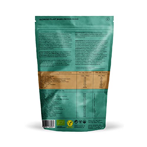 Proteína Vegana Sabor Neutro en Polvo 100% Bio - 400 g - Ideal para Dietas, Aumentar o Mantener Masa Muscular - Sin Lactosa ni Gluten - Glorioso Super Nutrients