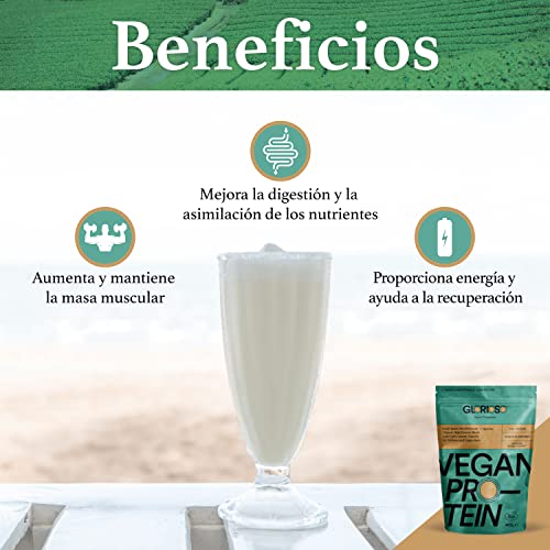 Proteína Vegana Sabor Neutro en Polvo 100% Bio - 400 g - Ideal para Dietas, Aumentar o Mantener Masa Muscular - Sin Lactosa ni Gluten - Glorioso Super Nutrients