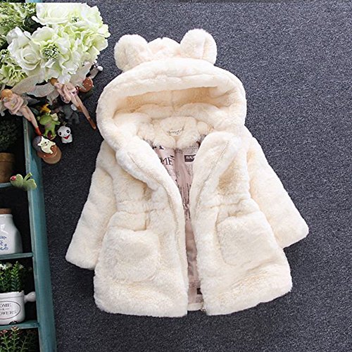 Proumy 6 Meses-6 años Ropa para bebés, niñas Abrigo con Capucha Infantil Chaqueta Niña Niños Invierno Abrigo Grueso Grueso Capa Chica Sudadera con Capucha Chaqueta Ropa de Abrigo (12-24 Meses, Beige)