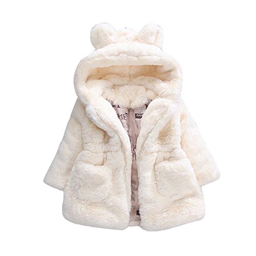 Proumy 6 Meses-6 años Ropa para bebés, niñas Abrigo con Capucha Infantil Chaqueta Niña Niños Invierno Abrigo Grueso Grueso Capa Chica Sudadera con Capucha Chaqueta Ropa de Abrigo (12-24 Meses, Beige)