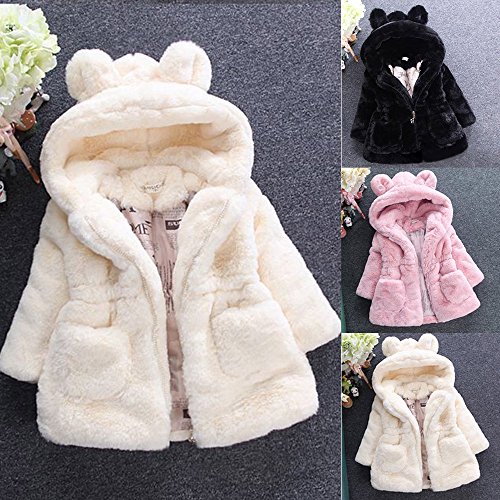 Proumy 6 Meses-6 años Ropa para bebés, niñas Abrigo con Capucha Infantil Chaqueta Niña Niños Invierno Abrigo Grueso Grueso Capa Chica Sudadera con Capucha Chaqueta Ropa de Abrigo (12-24 Meses, Beige)