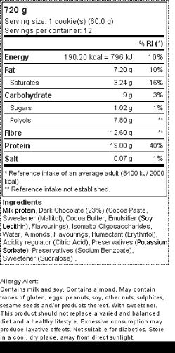 Prozis 12 x ZERO Cookie, Doble chocolate - 12 Galletas de 60 g