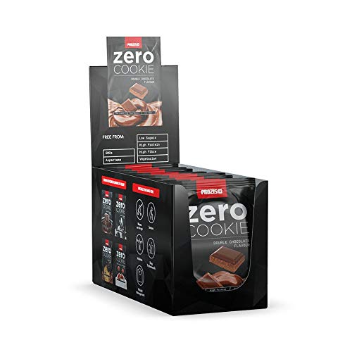 Prozis 12 x ZERO Cookie, Doble chocolate - 12 Galletas de 60 g