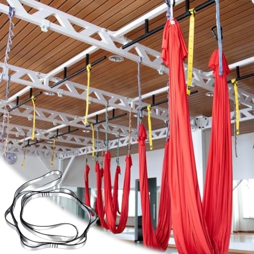 PSOWQ Cadenas de margaritas, correa de extensión para hamaca yoga, correa nailon ajustable con múltiples bucles para escalada,bucle escalada fuerte de 23 KN,yoga aéreo,pilates,estiramiento, físico